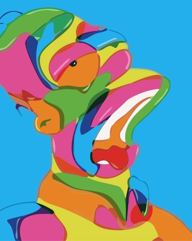 Colorful Homer Simpson Animation Paint By Numbers