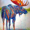 Colorful Moose Painting Guide Paint By Numbers