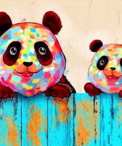 Colorful Animal Pandas Paint By Numbers