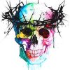 Rainbow Skull with Crown Paint By Numbers