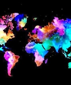 Colorful Map of the World Paint By Numbers