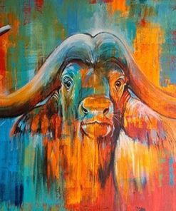 Colorful Buffalo Art Paint By Numbers