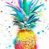 Colorful Pineapple Splash Paint By Numbers