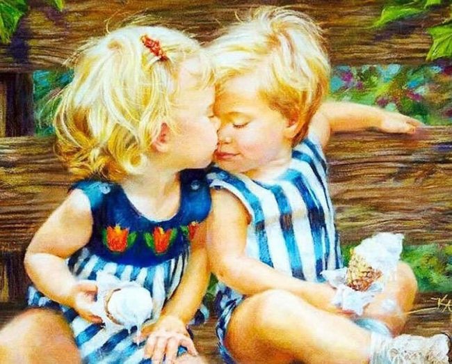 Blond Children Art Paint By Numbers