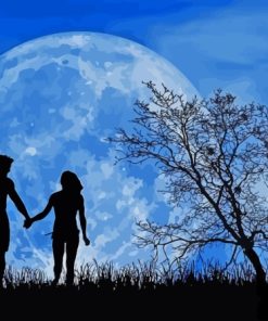 Romantic Couple Moonlit Night Paint By Numbers