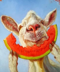 Cow and Watermelon Animal Delight Paint By Numbers