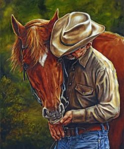 Cowboy and Horse Scene Paint By Numbers