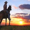 Cowboy Sunset Landscape Paint By Numbers