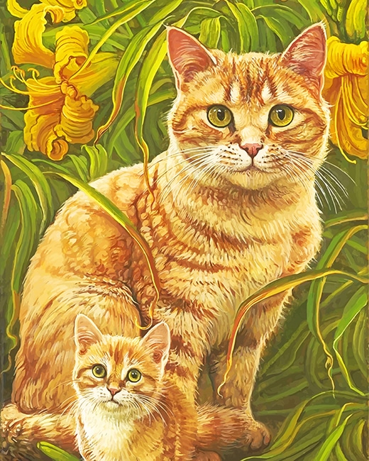 Completed Adorable Kitten Paint By Numbers artwork