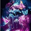 Purple Butterflies Skull Animals Paint By Numbers