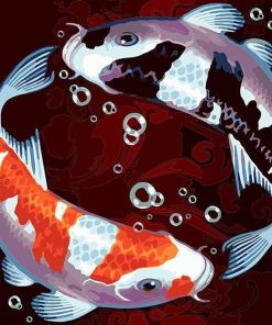 Two Koi Fish Paint By Numbers