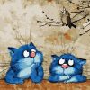 Funny Blue Cats Fat Cat Paint By Numbers