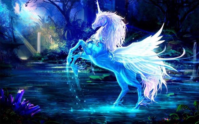 Blue Unicorn Horse Paint By Numbers