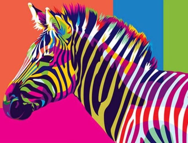 Colorful Zebra Animal Paint By Numbers