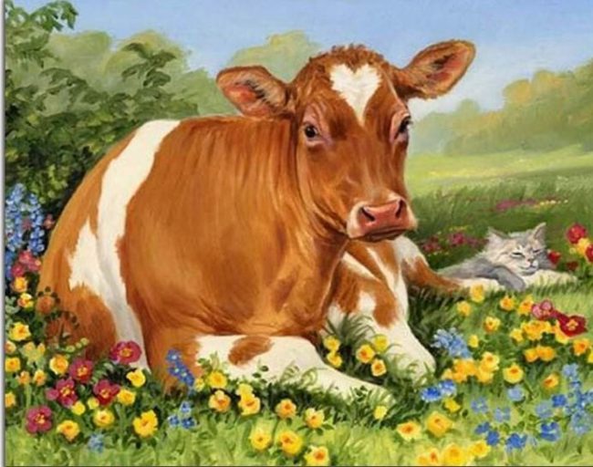 Cow and Cat Themed Paint By Numbers