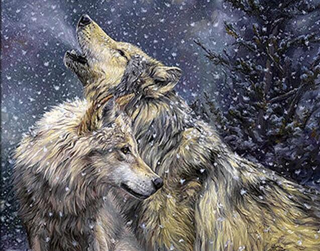 Finalizing Winter Wolves Animal Artwork