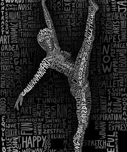 Dancer Silhouette Black and White Paint By Numbers