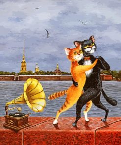 Dancing Cats in Love Paint By Numbers