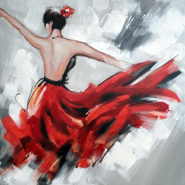 Dancing Ballerina in Red Paint By Numbers