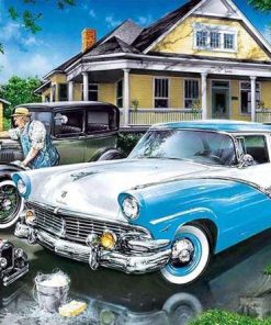 Vintage Car Wash Day Paint By Numbers