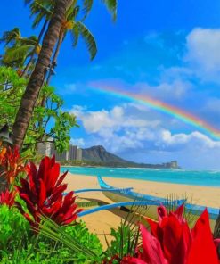 Stunning Diamond Head Hawaii Seascape Paint By Numbers
