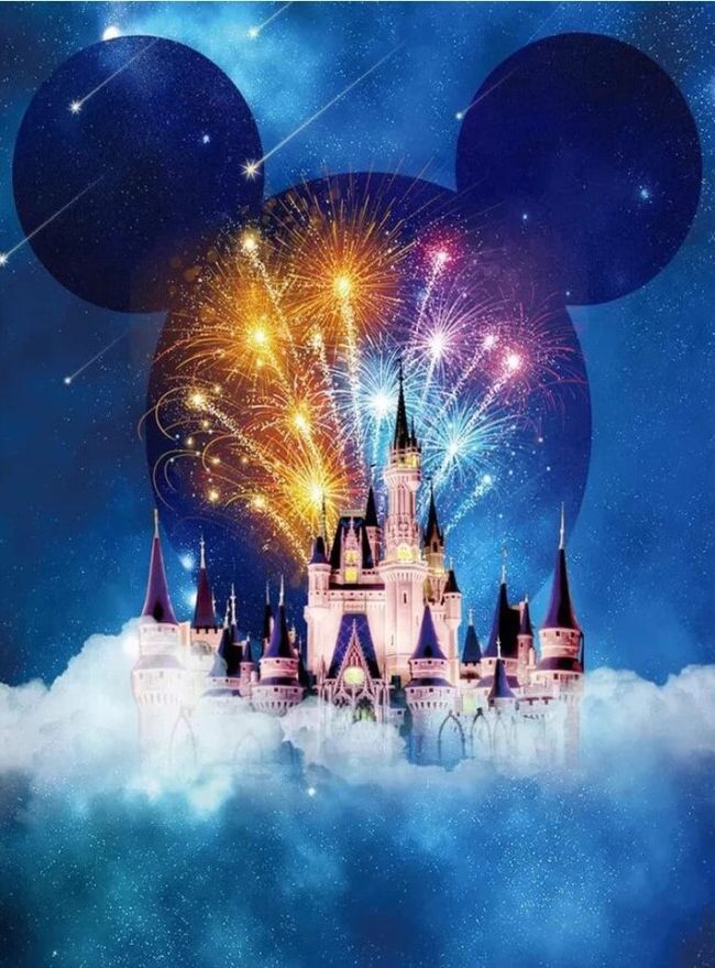 Disney Castle and Fireworks Paint By Numbers