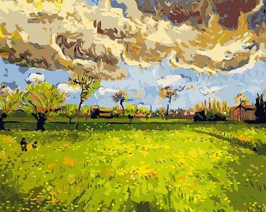Finalizing Van Gogh Stormy Landscape artwork