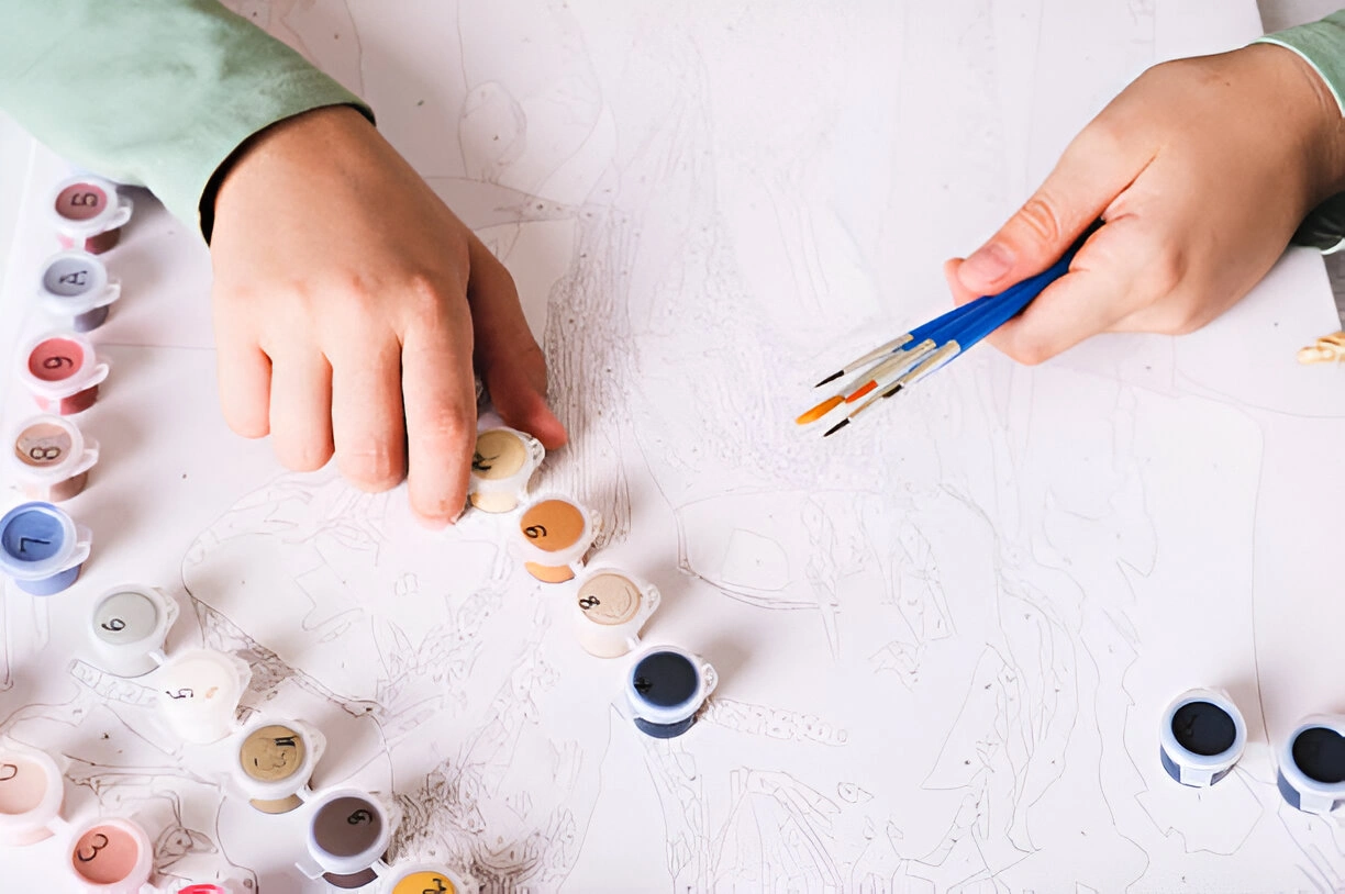 Setting up workspace for Atlanta Falcons Football Paint By Numbers