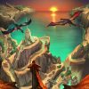 Dragon Sunset Fantasy Animation Paint By Numbers