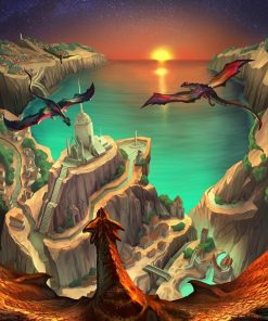 Dragon Sunset Fantasy Animation Paint By Numbers