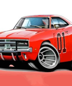 Dukes Of Hazzard General Lee Paint By Numbers