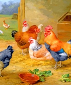 Edgar Hunt Roosters Paint By Numbers