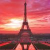 Eiffel Tower Sunset View Paint By Numbers