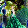 Emerald Peafowl Fantasy Paint By Numbers