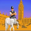 English Police Officer Illustration Paint By Numbers