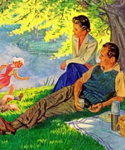 Relaxing Family Picnic Scene Paint By Numbers