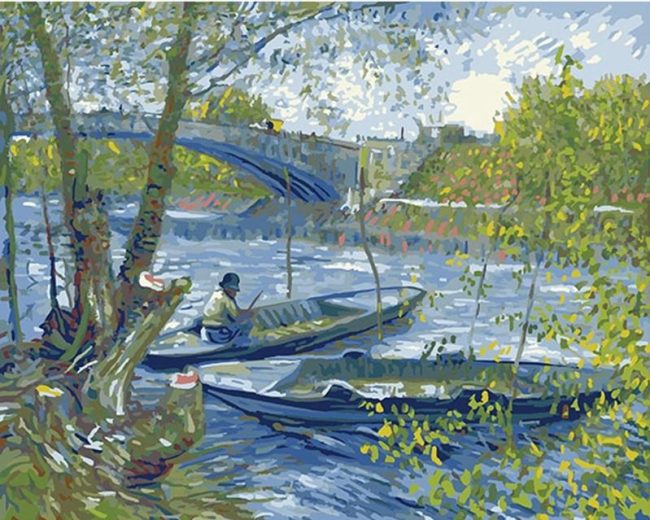 Van Gogh Spring Fishing Scenery Paint By Numbers