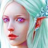 Fantasy Elf Violet Eyes Paint By Numbers