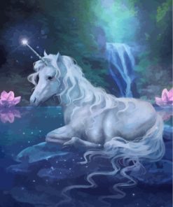 White Unicorn Fantasy Paint By Numbers