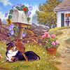 Farmhouse Dog Scene Paint By Numbers