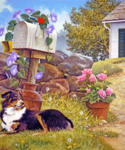 Farmhouse Dog Scene Paint By Numbers