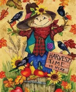 Scarecrow and Crows Farm Scene Paint By Numbers