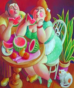 Fat Couples Fruit Feast Paint By Numbers