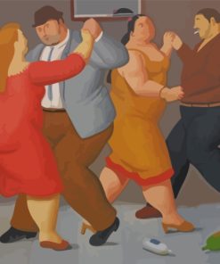 Botero Fat Couples Dancing Paint By Numbers
