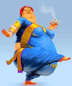 Indian Fat Lady Artistic Paint By Numbers