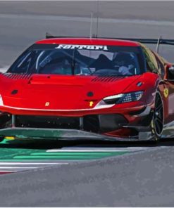Red Ferrari 488 GT3 Paint By Numbers