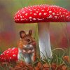 Field Mouse and Mushroom Scene Paint By Numbers