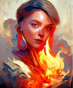 Fiery Woman Flames Paint By Numbers