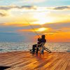 Sunset Sea Fisherman Paint By Numbers