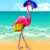 Pink Flamingo Beach Paint By Numbers